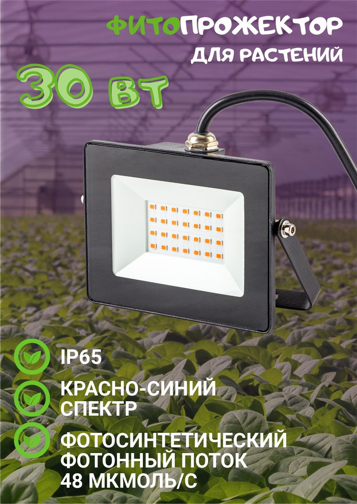 Фито прожектор LED VLF-FITO-30, 30W 220V IP65 #1