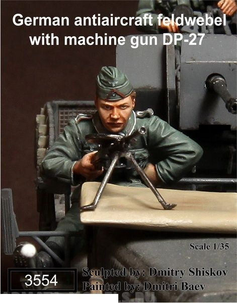 Военно-историческая миниатюра Soga Miniatures 3554SOGA German antiaircraft feldwebel with machine gun #1