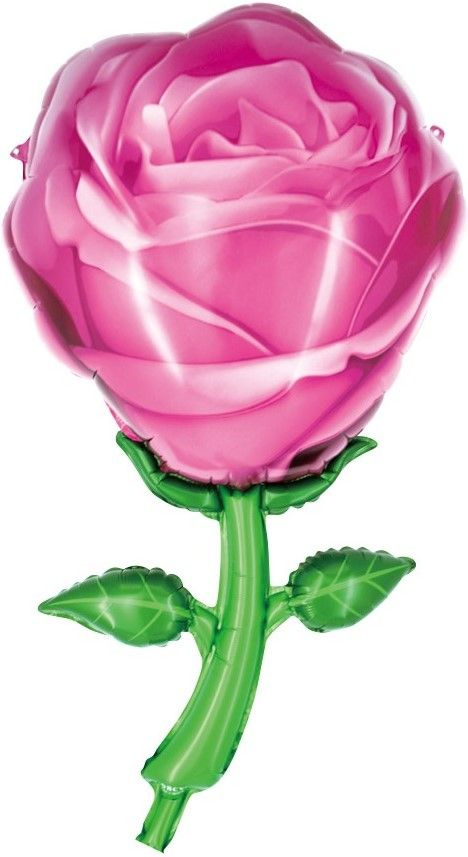 Шар фольгированный фигурный воздушный (32''/81 см) Фигура, Роза, Розовый, 1 шт.  #1