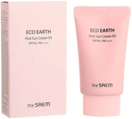 The Saem Eco Earth Pink Sun Cream EX SPF50+ PA+ крем для лица солнцезащитный (50г.)  #1