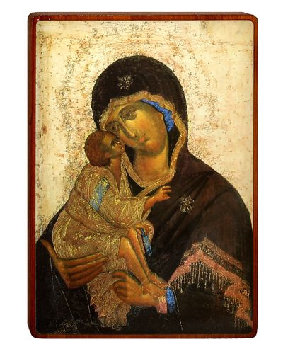 Икона Божией Матери "Донская" на деревянной основе (14х20 см).  #1