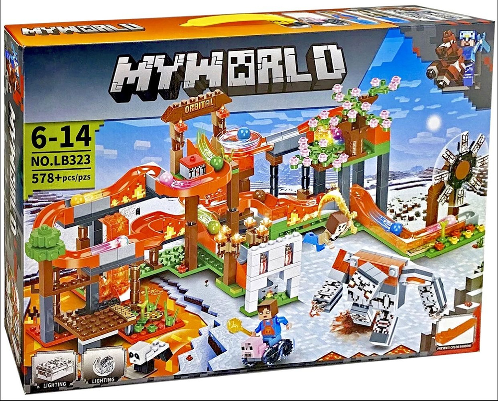 Конструктор Майнкрафт MYWORLD / Защита огненной шахты / игровой набор 578  деталей с LED подсветкой 5 фигурок / Детский конструктор Совместим с -  купить с доставкой по выгодным ценам в интернет-магазине OZON (854379967)