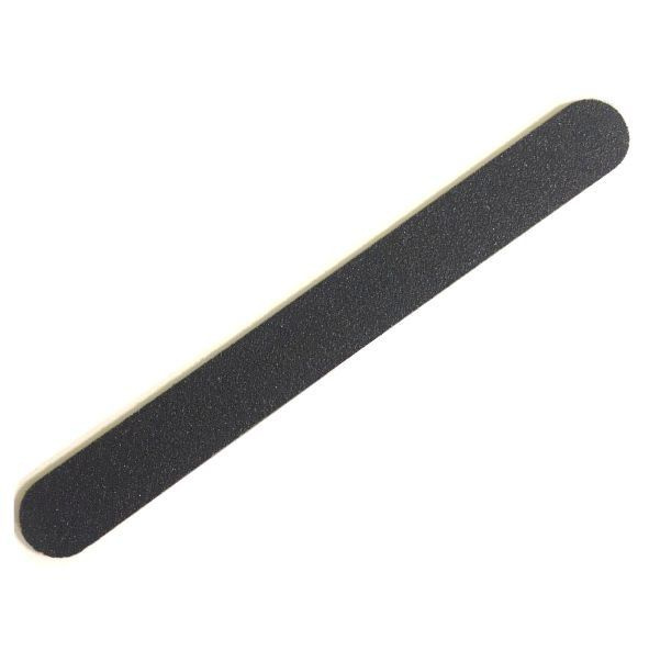 Пилочка для ногтей 100/180 чёрная прямая металлическая в индивидуальной упаковке  #1