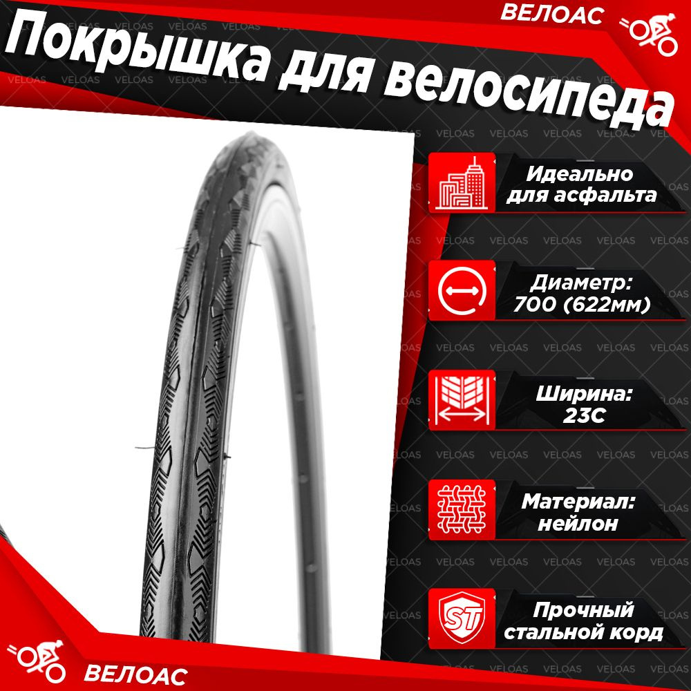 Покрышка для велосипеда CHAOYANG H-5128, 700x23C, Black #1