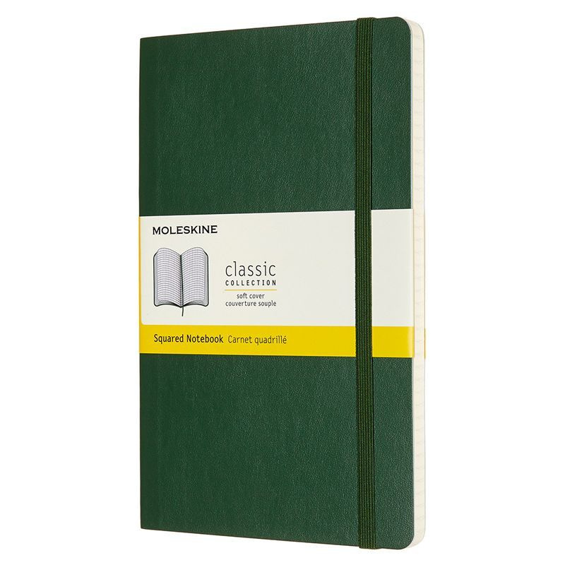 Блокнот в клетку Moleskine CLASSIC SOFT QP617K15 13х21см 192стр. мягкая обложка, зеленый  #1