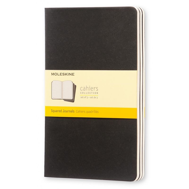 Блокнот в клетку Moleskine CAHIER JOURNAL QP317 13х21 см обложка картон 80стр. черный (3шт). Товар уцененный #1