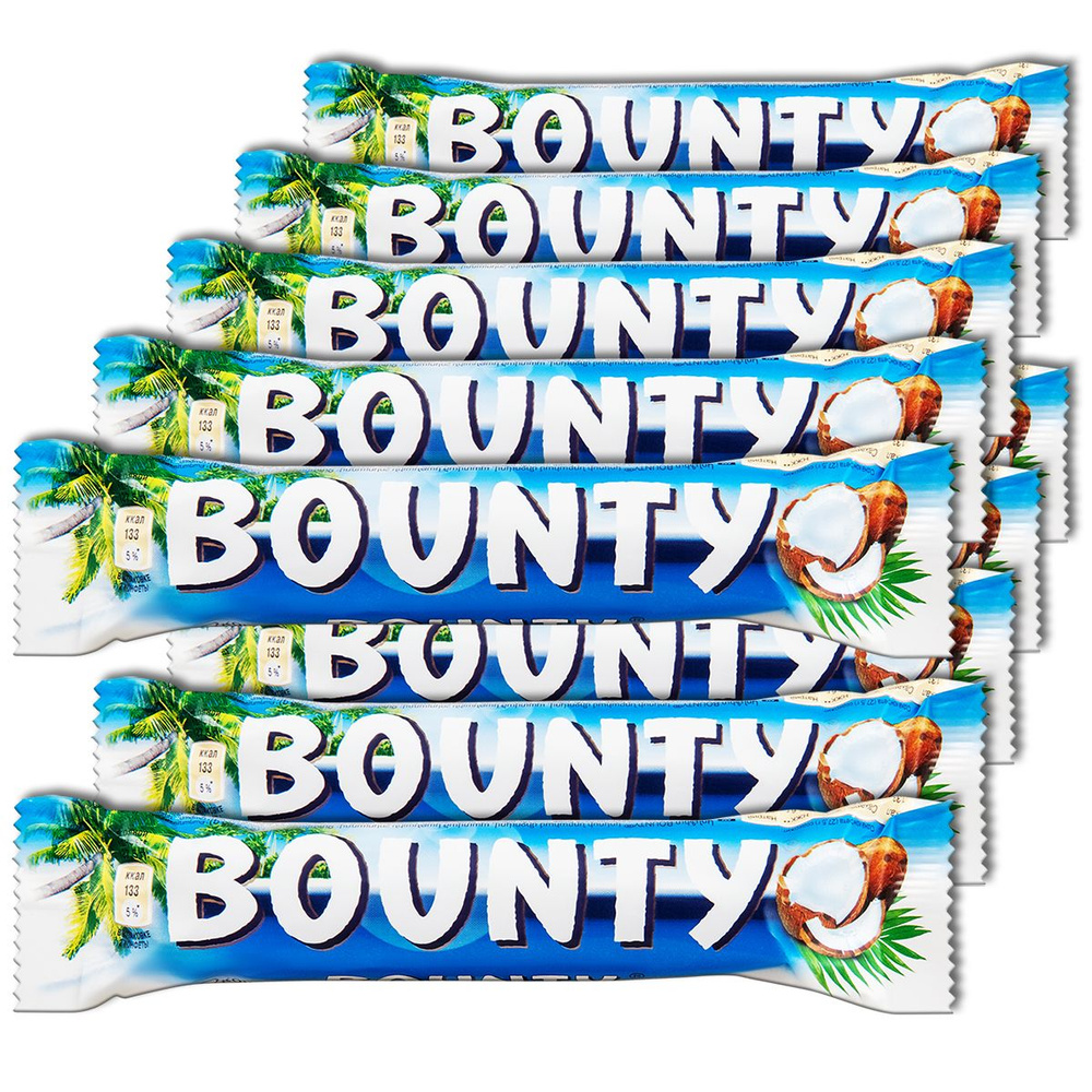 Шоколадный батончик Bounty (Баунти), 2 конфеты, 55 г, 10 шт. #1