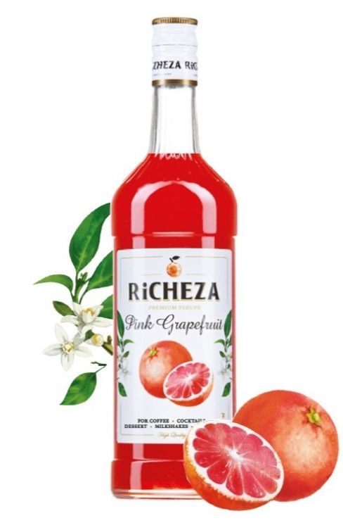 Сироп RICHEZA Розовый грейпфрут для кофе, коктейлей, десертов, лимонада и мороженого, 1 л  #1