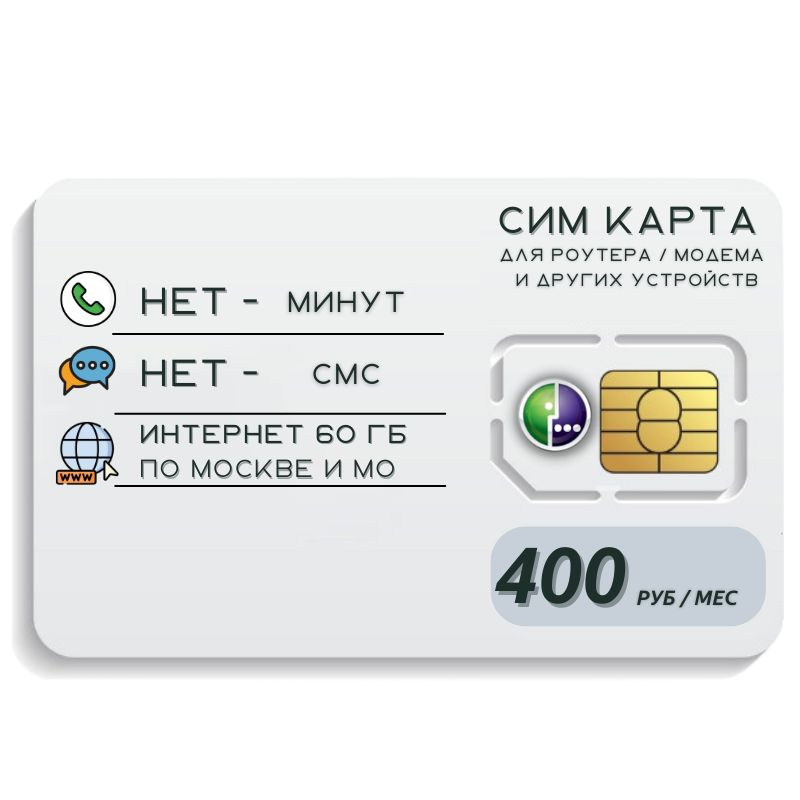 SIM-карта Готовый Сим карта Безлимитный интернет в соц сетях Тариф 400 р/м 60гб 4G LTE Unlim Sim nano #1