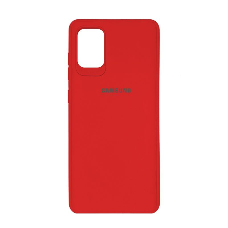 Чехол силиконовый с лого для Samsung Galaxy A71, Red (Красный) #1