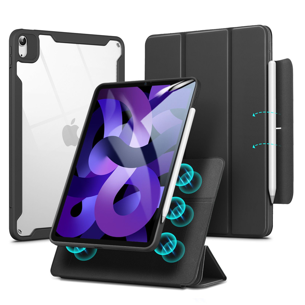 Чехол книжка ESR Rebound Hybrid Case 360 для iPad Air 4 (2020) / Air 5 (2022) - Black, черный  #1