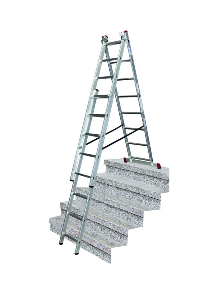 Алюминиевая трехсекционная лестница Krause Corda с функцией лестничных пролетов, 24 (3х8) ступеней, высота #1