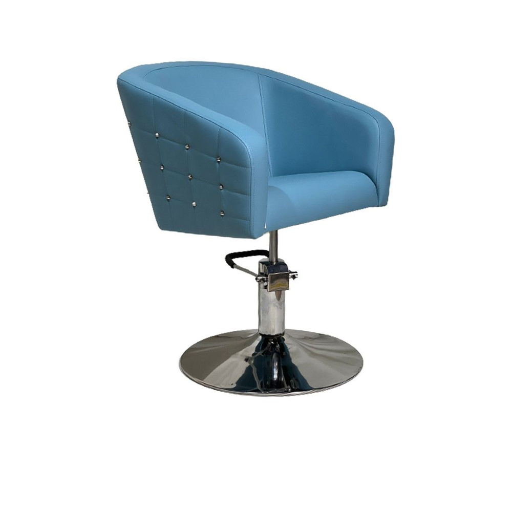 Парикмахерское кресло "Гламрок", Голубой, Гидравлика диск  #1