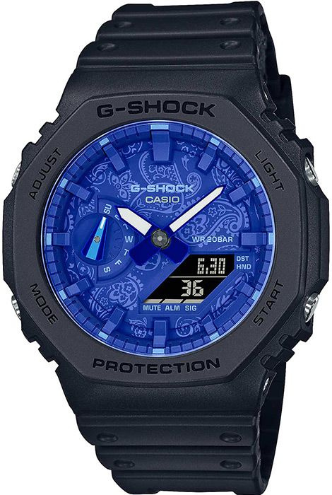Противоударные мужские наручные часы Casio G-Shock GA-2100BP-1A с подсветкой, будильником и секундомером #1