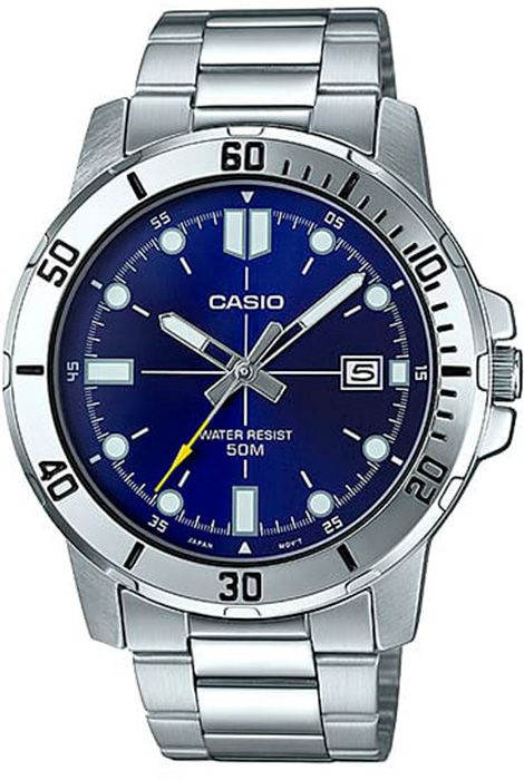 Кварцевые мужские наручные часы Casio Collection MTP-VD01D-2E с индикацией текущей даты  #1