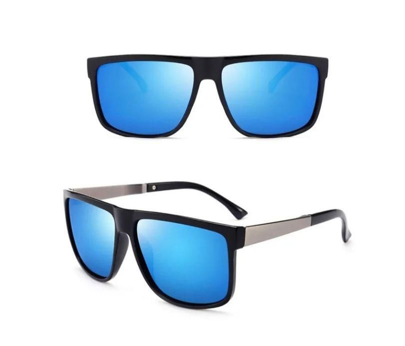 Модные синие матовые солнцезащитные очки с поляризацией унисекс мужские и женские для любой формы головы #1