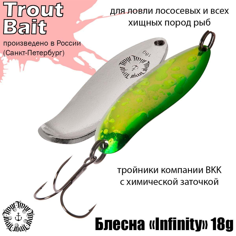 Блесна для рыбалки колеблющаяся , колебалка Infinity ( Японский Angler'z System Bux ) 18 g цвет 714 на #1