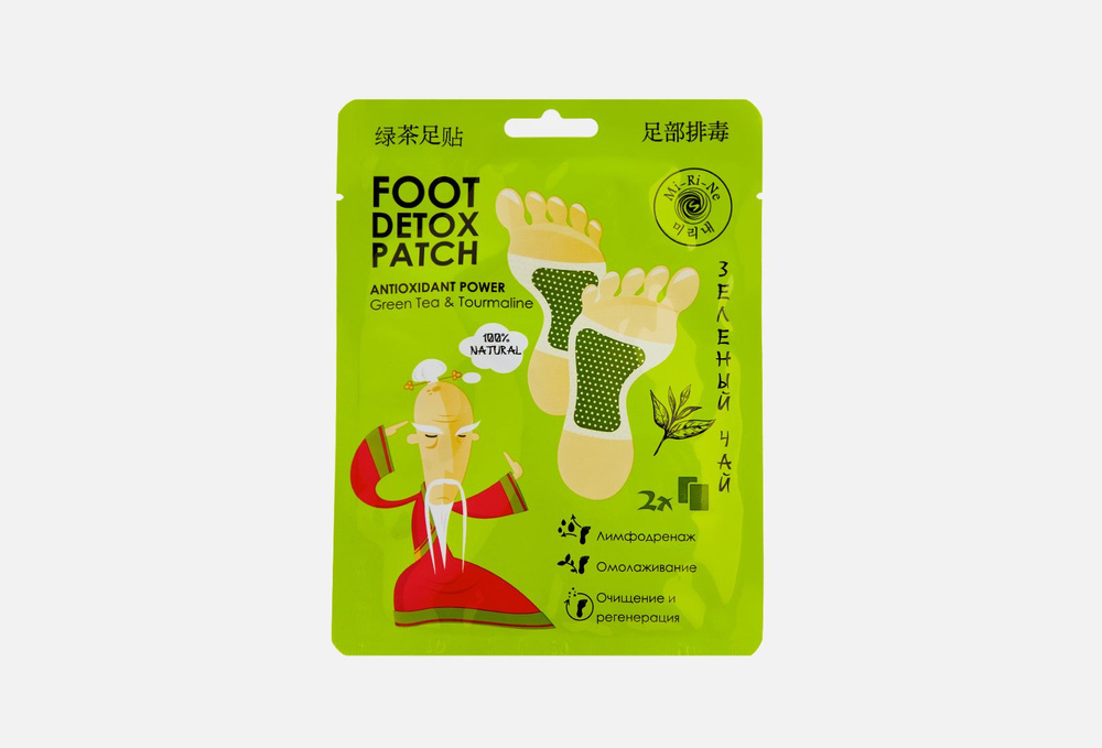 Детокс-патчи для ног с зеленым чаем foot detox patch antioxidant power green tea and tourmaline  #1