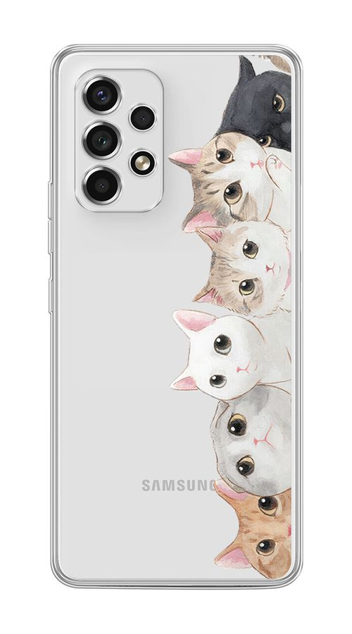 Силиконовый чехол на Samsung Galaxy A53 5G / Галакси А53 5G Котики, прозрачный  #1
