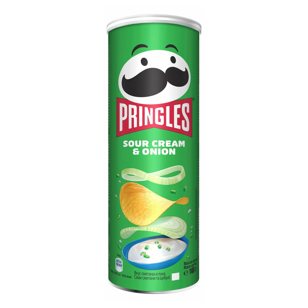 Чипсы картофельные Pringles сметана и лук 165 г #1