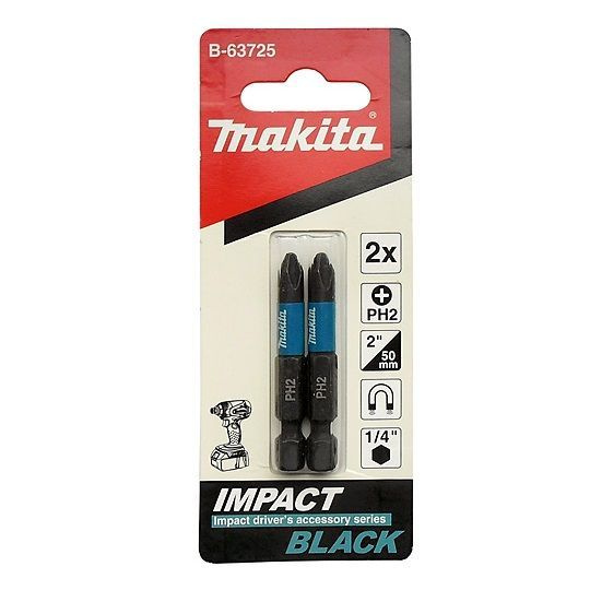 Бита Impact Black PH2, 50 мм, Е-form (MZ), 2 шт. Makita (B-63725) #1