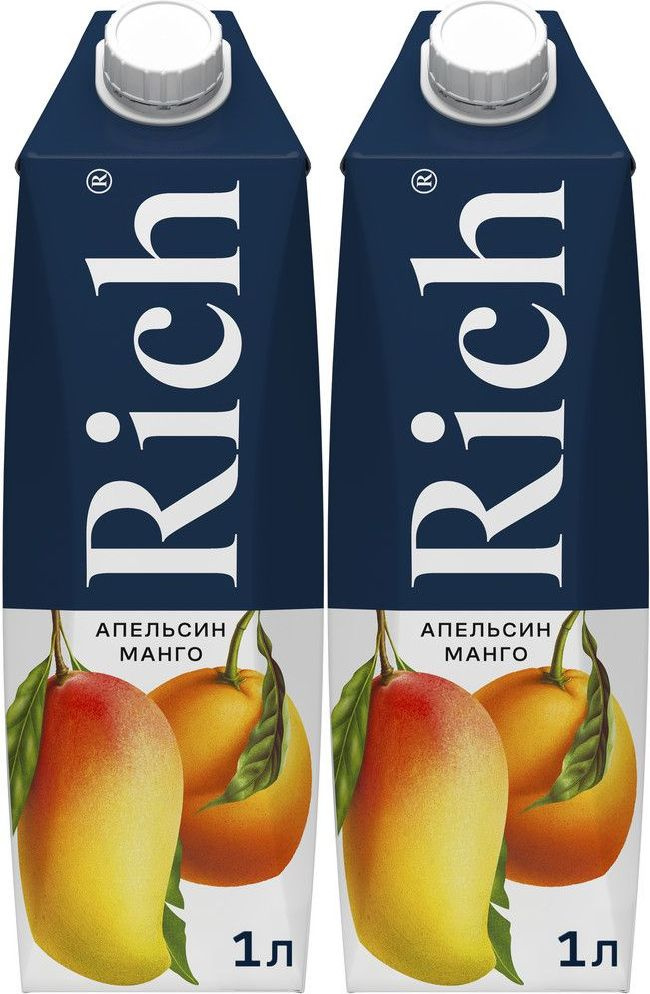 Нектар Rich апельсин-манго гомогенизированный, комплект: 2 упаковки по 1 л  #1