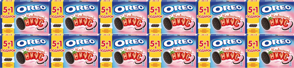 Печенье Oreo какао-клубника, комплект: 12 упаковок по 228 г #1