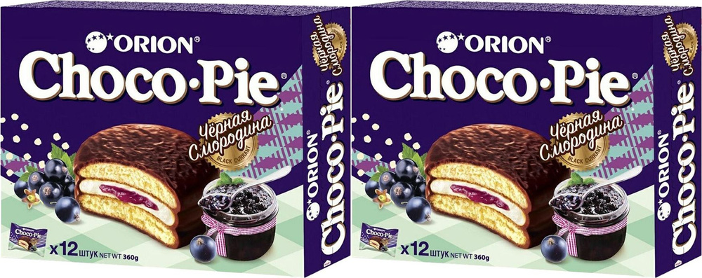Пирожное Orion Choco Pie черная смородина, комплект: 2 упаковки по 360 г  #1