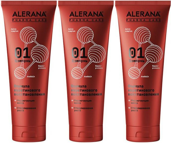 Шампунь Alerana Формула кератинового восстановления для всех типов волос, комплект: 3 упаковки по 260 #1
