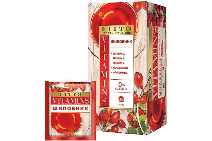 Чай Fitto herbel infusions, чай травяной Vitamins. Шиповник, 25 пакетиковов  #1