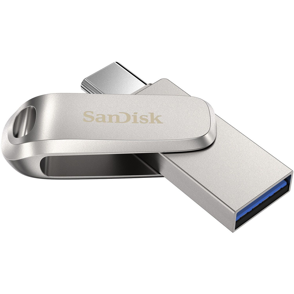 128GB USB флеш-накопитель SanDisk Ultra Dual Drive Luxe OTG ,разъемы USB3.1 Type C и USB 3.1 серебристый #1