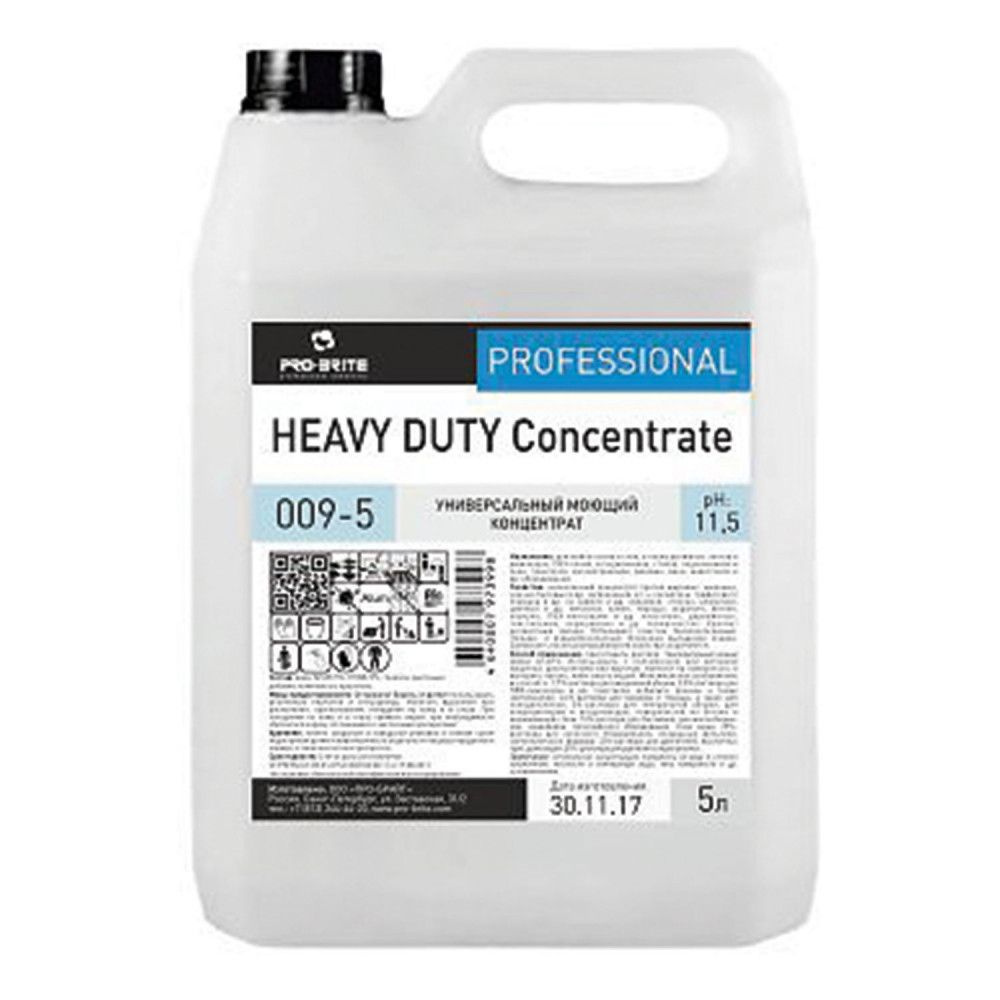 Средство моющее универсальное 5 л, PRO-BRITE HEAVY DUTY, щелочное, низкопенное, концентрат, 009-5 , 1 #1