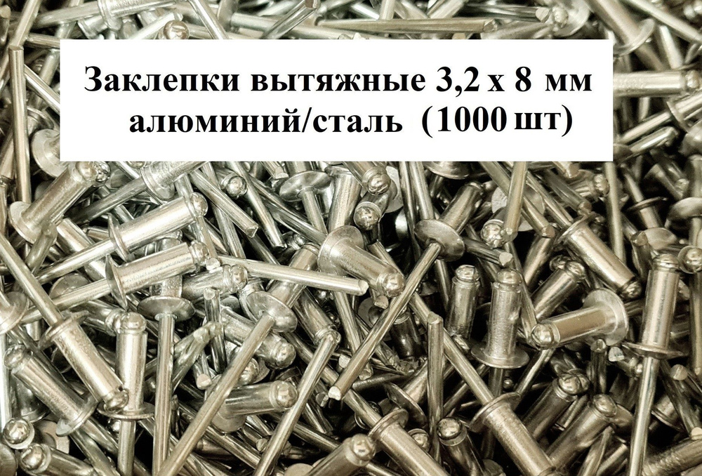 Заклепки вытяжные алюминий/сталь 3,2х8мм 1000шт #1