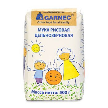 Мука рисовая цельнозерновая без глютена, Гарнец , 500 г, Россия ...