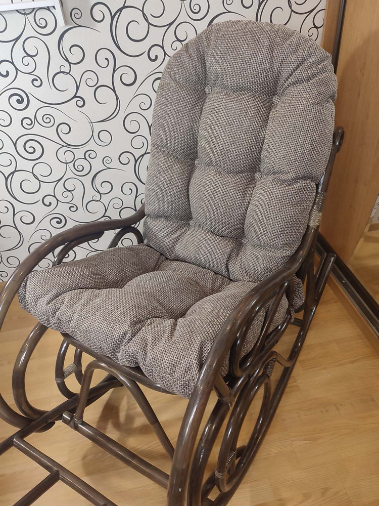 Матрас для кресла-качалки Подушка для классической кресло-качалки из ротанга 130х56 см (круглая спинка), #1
