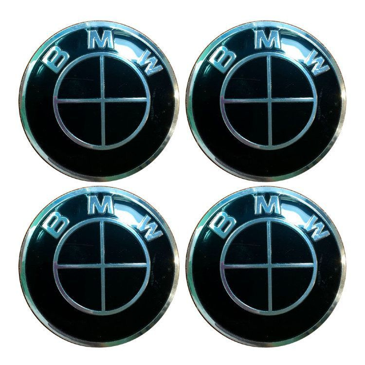 Колпачки на литые диски 60/56/9 мм - 4 шт / Заглушки на диски автомобиля BMW черные  #1