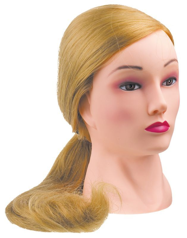 Голова-манекен учебная DEWAL "блондинка" для парикмахеров, протеиновые волосы 50-60 см FI-2021L-408  #1
