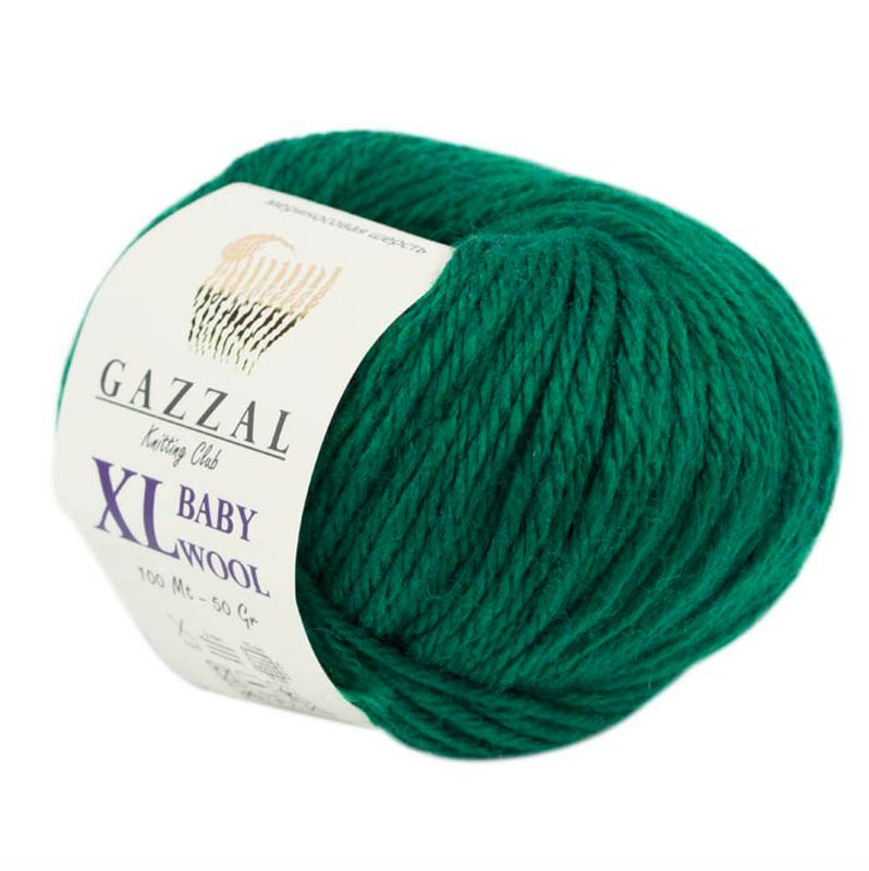 Пряжа полушерсть для вязания GAZZAL Baby Wool XL (Газзал Бэби Вул ХЛ), 1 шт цвет 814 изумруд  #1