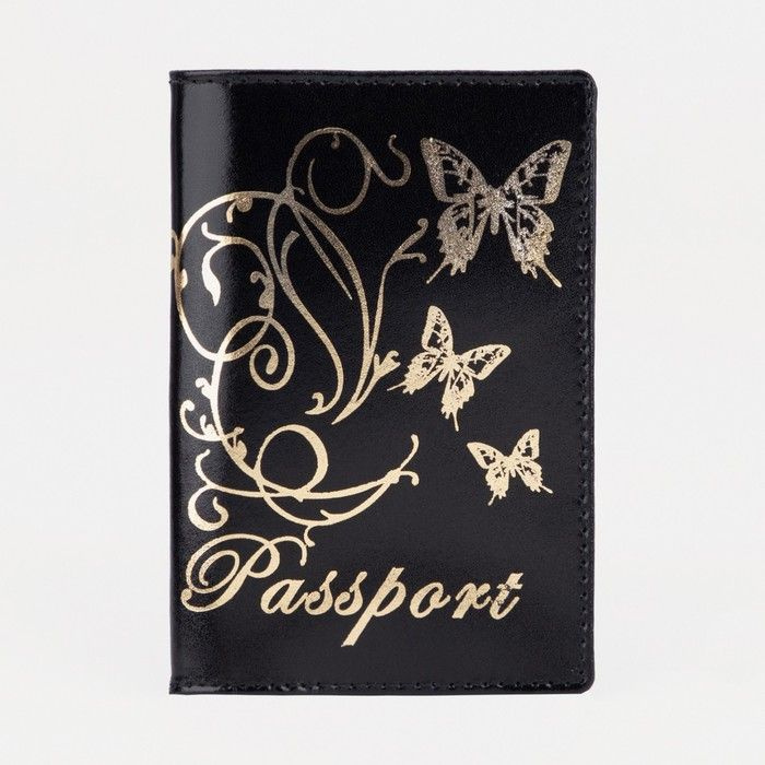 Обложка для паспорта, цвет черный #1