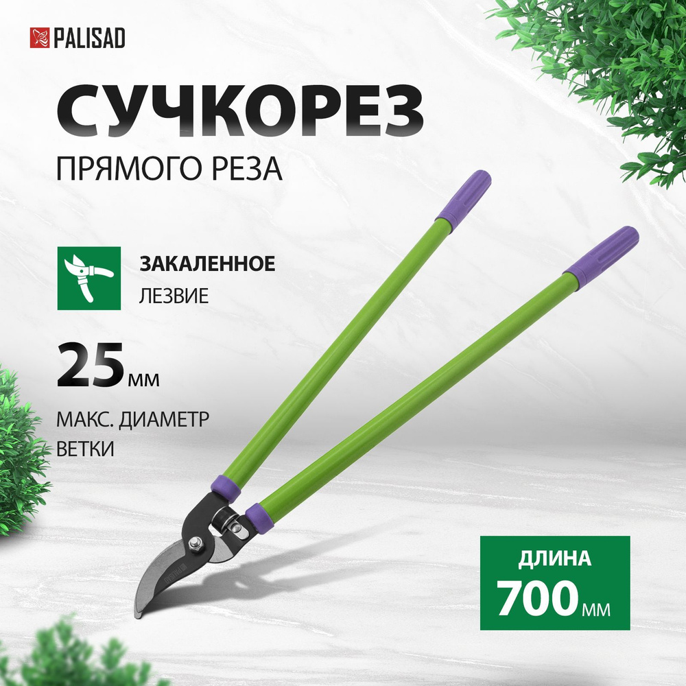 Сучкорез садовый PALISAD, 700 мм, диаметр веток до 25 мм, режущее лезвие из стали, защитное покрытие #1