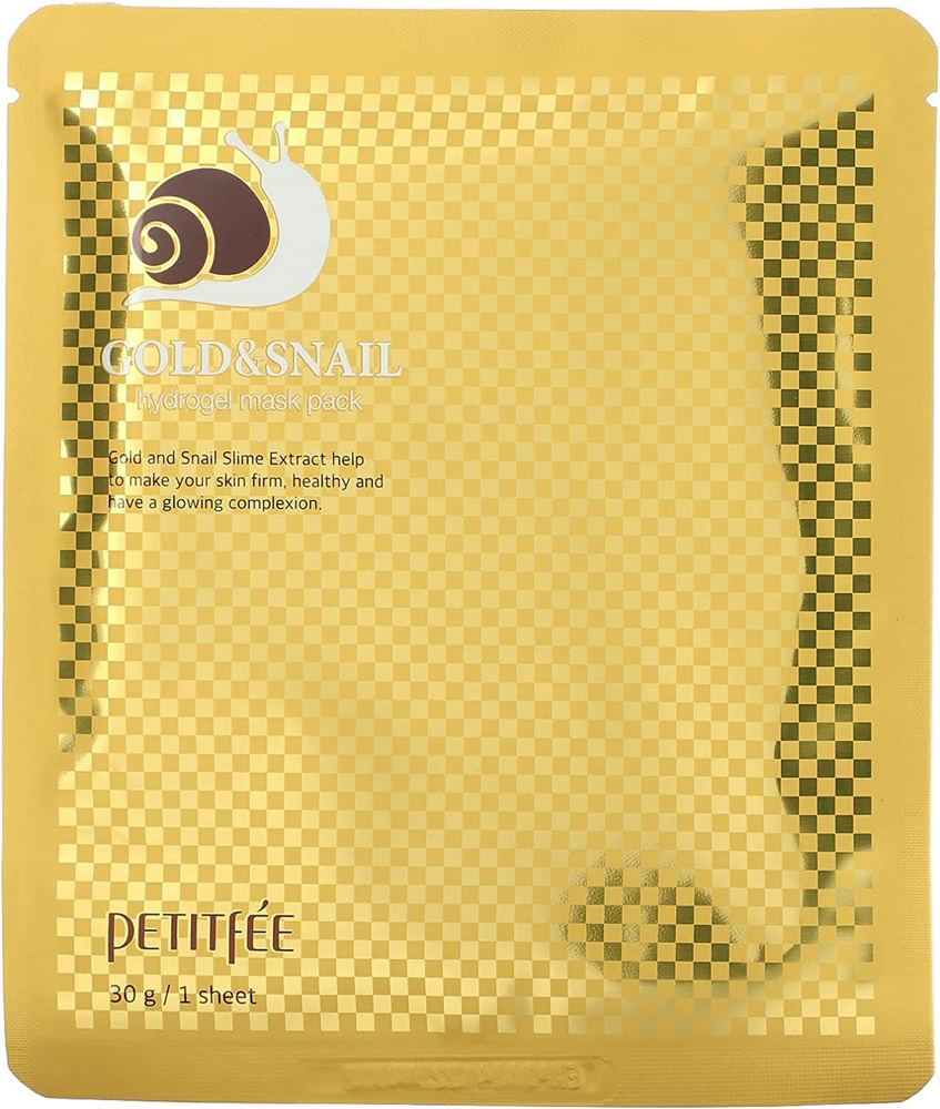 PETITFEE Маска для лица омолаживающая МУЦИН УЛИТКИ и ЗОЛОТО Корея Gold & Snail Hydrogel Mask Pack, НАБОР #1