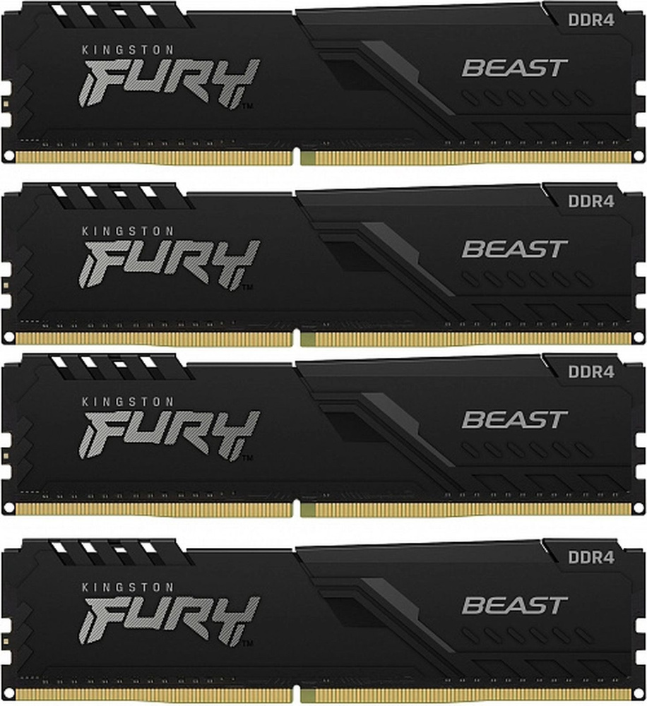 Kingston Fury Оперативная память Beast Black DDR4 2666 МГц 4x16 ГБ (KF426C16BBK4/64)  #1