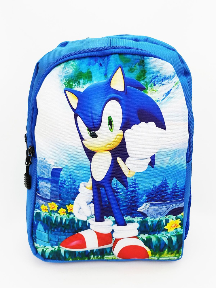 Детский рюкзачек Sonic (Соник), светло-синий, размер 30 х 24 см / Дошкольный рюкзачок для мальчика и #1