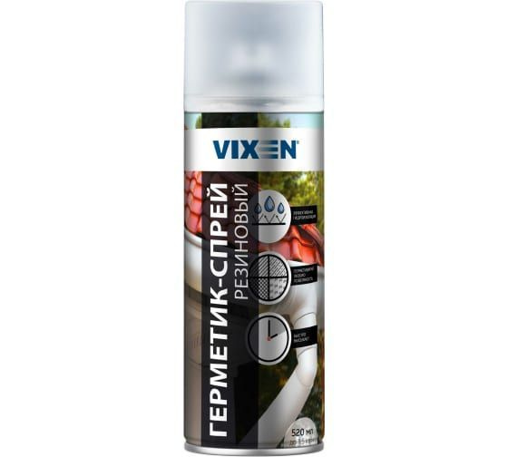 Герметик-спрей резиновый 520 мл аэрозоль VIXEN, прозрачный VX-90200  #1