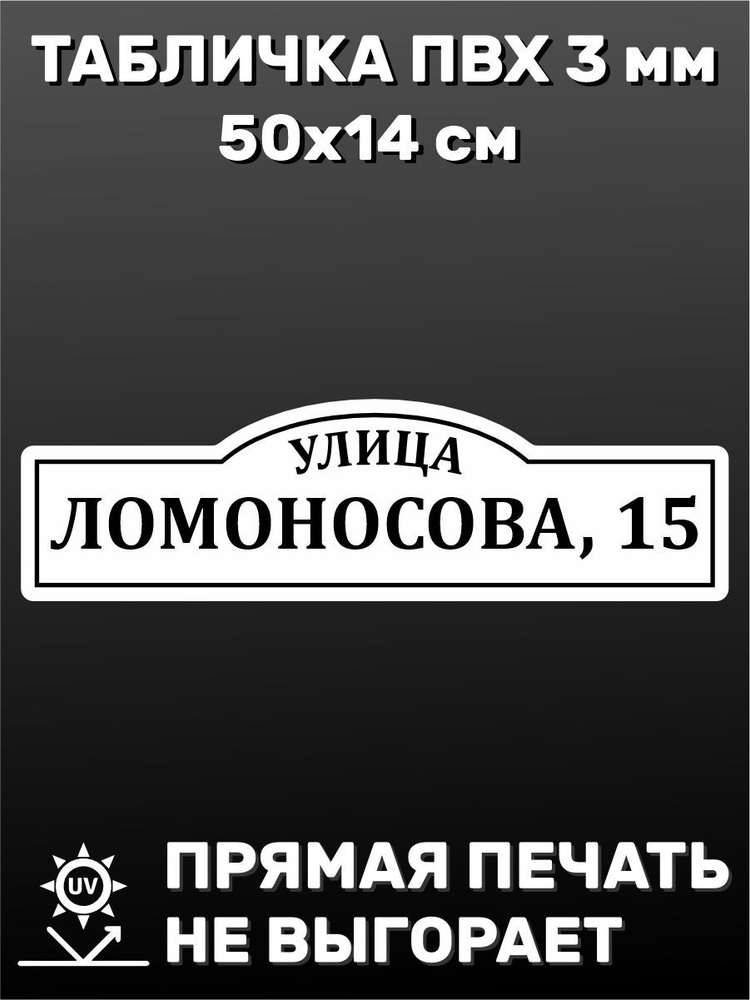 Табличка адресная на дом 50х14 см #1