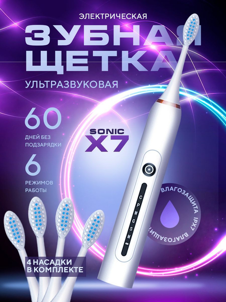 LEXLAND Электрическая зубная щетка Электрическая зубная щетка для взрослых и детей, белый  #1