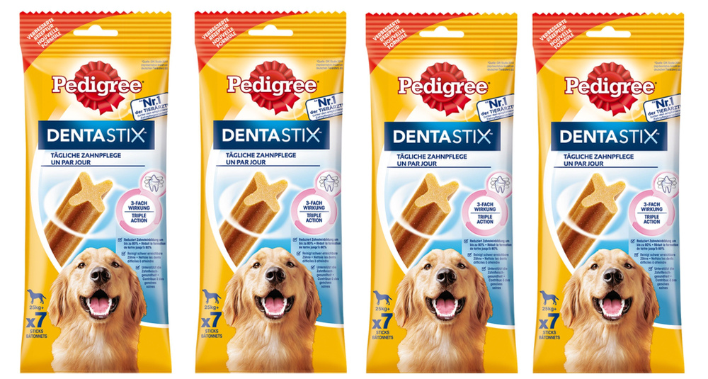 Лакомство для собак крупных пород Pedigree Denta Stix, 270гр. (4 упаковки)  #1