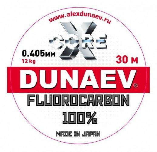 Флюорокарбоновая леска рыболовная Dunaev Fluorocarbon 0.405мм (12 кг) 30м  #1