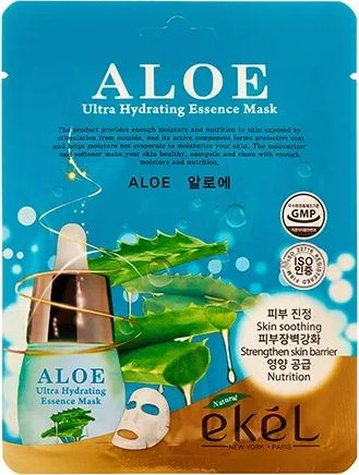 EKEL / Экель Aloe Ultra Hydrating Essence Mask Маска для лица тканевая с экстрактом алоэ 25мл / уход #1