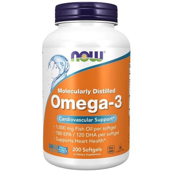 NOW Omega-3, Омега-3 180EPA/120DHA - 200 капсул (капс массой 1400 мг) #1